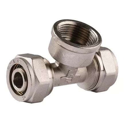 Тройник ЗУБР &quot;ЭКСПЕРТ&quot;, никелированная латунь, ш/ш/ш, 1/2&quot; 51251-1/2 купить в Кургане