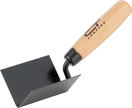 Кельма угловая, 80 х 60 х 60 мм, стальная, для внутренних углов, буковая ручка  СИБРТЕХ 86307 купить в Кургане