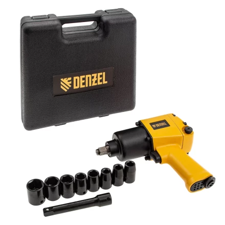 Ударный пневмогайковерт IW860+набор головок, 1/2&quot;, 7000 об/мин, 868 Нм Denzel 57473 купить в Кургане