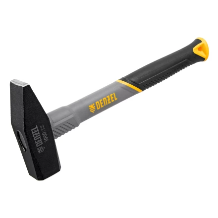 Молоток слесарный, 1000 г Denzel, кованый, фибергласовая рукоятка c TPR покрытием 10490 купить в Кургане