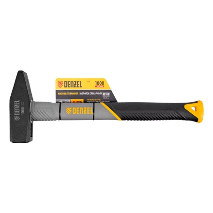 Молоток слесарный, 1000 г Denzel, кованый, фибергласовая рукоятка c TPR покрытием 10490 купить в Кургане