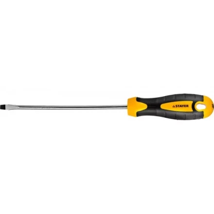 Отвертка STAYER &quot;MASTER&quot; &quot;ТECHNO&quot;, двухкомпонентная рукоятка, магнитный наконечник, Cr-V, SL5,0x150мм 2507-05-15_z02 купить в Кургане