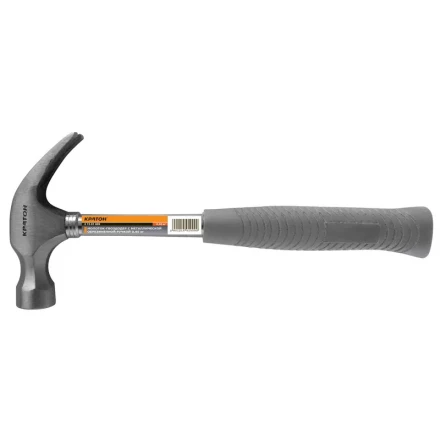 Молоток-гвоздодер с металлической обрезиненной рукояткой  0,45 кг  Кратон 2 15 01 009 купить в Кургане