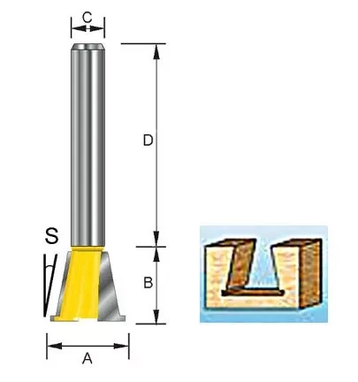 Фреза "ласточкин хвост" с боковыми резцами, Makita D-10861 купить в Кургане