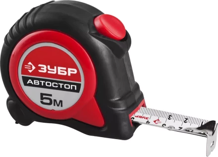 Рулетка ЗУБР &quot;МАСТЕР&quot;, двухкомпонентный корпус, автостоп, 5м/25мм 34052-05-25 купить в Кургане