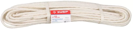 Фал ЗУБР капроновый, d=10,0 мм, 20 м, 2000 кгс, 51 ктекс 50210-10 купить в Кургане