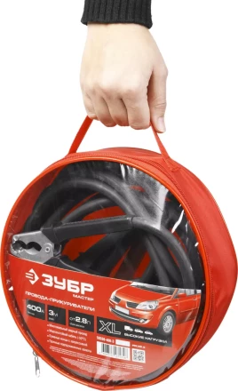 Пусковые провода ЗУБР &quot;МАСТЕР&quot;, 400А, 3м, морозостойкие, в сумке 59330-400-3 купить в Кургане