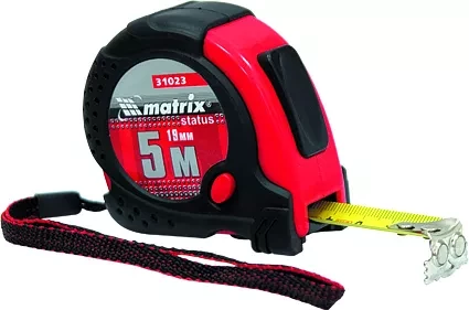 Рулетка Status magnet fixation 5 м х 25 мм обрезиненный корпус зацеп с магнитом  MATRIX 31029 купить в Кургане