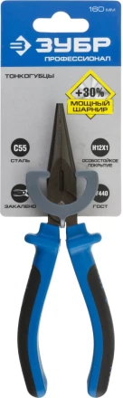 Тонкогубцы ЗУБР эксцентриковое расположение шарнира, особостойкое спец. покрытие Н12Х1 (никель/хром), двухкомпонентные рукоятки, 160мм 2201-3-16_z01 купить в Кургане