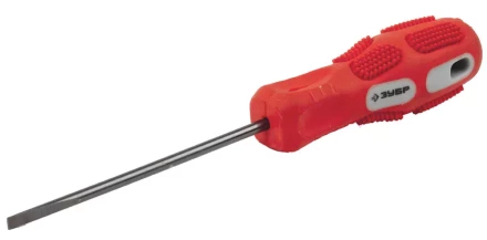 Отвертка ЗУБР &quot;ПРОФИ&quot; хромованадиевая сталь, двухкомпонентная рукоятка, магнит наконечник, SL3,0x75мм 25231-3.0-075_z01 купить в Кургане