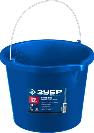 ЗУБР 12 л, первичный высокопрочный пластик, с носиком, усиленное строительное ведро, Профессионал (06091-12) купить в Кургане