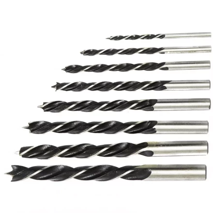 Набор сверл по дереву 3-4-5-6-7-8-9-10 мм 8 штук цилиндрический хвостовик СИБРТЕХ 702225 купить в Кургане