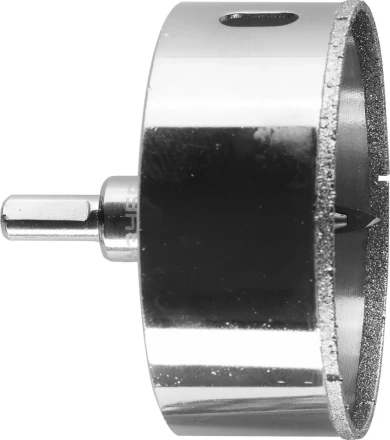 Коронка ЗУБР алмазная в сборе по кафелю, керамике с центрирующим сверлом и имбусовым ключом, зерно 60, 80мм 29850-80 купить в Кургане