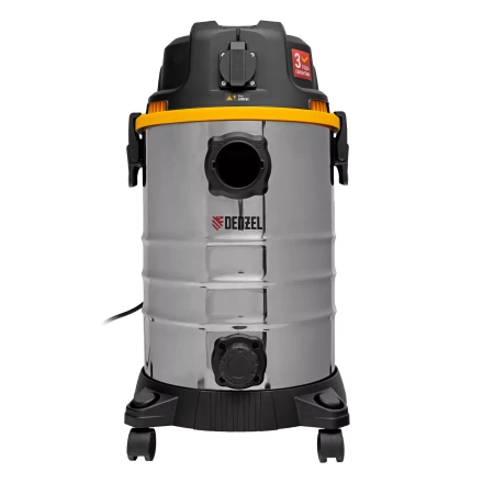 Пылесос строительный Denzel 28203 RVC30, 1400 Вт, бак 30 л, шланг 3 м, розетка с автосинхр. купить в Кургане