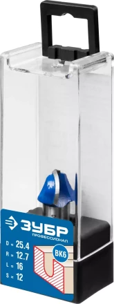 ЗУБР 25.4 x 16 мм, радиус 9.5 мм, фреза пазовая галтельная, Профессионал (28751-25.4-16) купить в Кургане