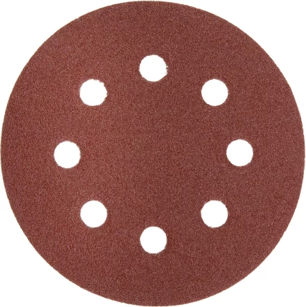 Круг шлифовальный ЗУБР &quot;МАСТЕР&quot; универсальный, из абразивной бумаги на велкро основе, 8 отверстий, Р100, 125мм, 5шт 35562-125-100 купить в Кургане