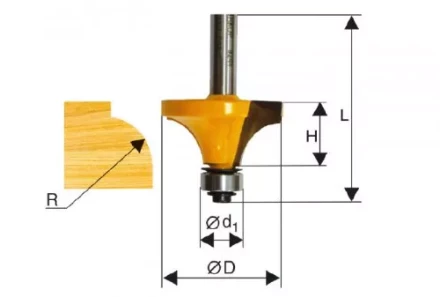 Фреза кром. калевочная ф17,5х8мм R2,4мм хв. 8мм Энкор 46231 купить в Кургане
