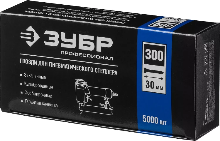 Гвозди тип 300, 30 мм, особотвердые, ЗУБР "ПРОФЕССИОНАЛ" 31830-30, 5000 шт 31830-30 купить в Кургане