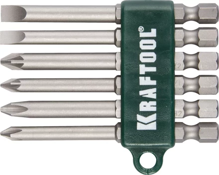 Набор KRAFTOOL Биты хвостовик E 1/4&quot;, Cr-V, 75мм, 6 предметов 26061-H6 купить в Кургане