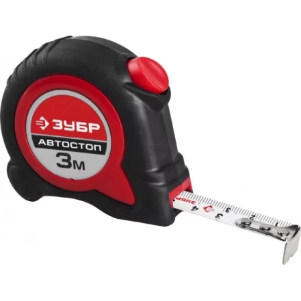 Рулетка ЗУБР &quot;МАСТЕР&quot;, двухкомпонентный корпус, автостоп, 3м/16мм 34052-03-16 купить в Кургане