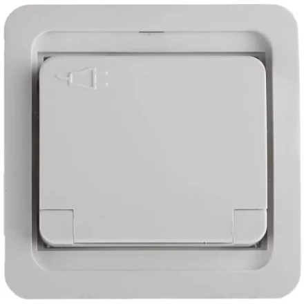 Розетка СВЕТОЗАР &quot;ГАММА&quot; одинарная с крышкой, с заземлением, цвет белый,16А/~250В SV-54110-W купить в Кургане