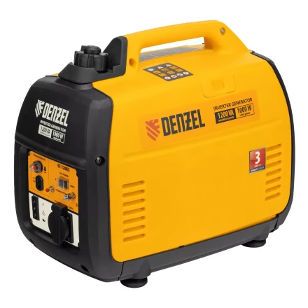 Генератор инверторный Denzel GT-1200iS, 1.2 кВт, 230 В, бак 2.4 л, закрытый корпус, ручной старт купить в Кургане