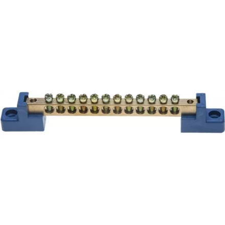 Шина СВЕТОЗАР нулевая на 2-х угловых изоляторах, макс. ток 100А, 5,2мм, 12 полюсов 49808-12 купить в Кургане