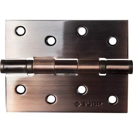 Петля универсальная ЗУБР &quot;ЭКСПЕРТ&quot;, 2 подшипника, цвет ст. медь (AC), с крепежом, 100х75х2,5мм, 2 шт 37601-100-6 купить в Кургане