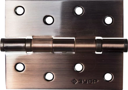 Петля универсальная ЗУБР &quot;ЭКСПЕРТ&quot;, 2 подшипника, цвет ст. медь (AC), с крепежом, 100х75х2,5мм, 2 шт 37601-100-6 купить в Кургане