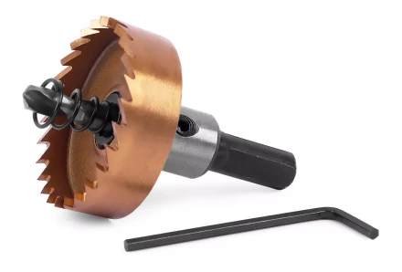 HSS-TiN коронка MESSER 38мм с центр. сверлом и толкающей пружиной для  лист. материала  до 2 мм ц/х купить в Кургане