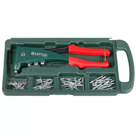 Заклепочник, KRAFTOOL &quot;NX-5&quot; 31173-H6, усиленный литой к d=2,4-4,8 мм - Al и сталь, d=2,4-4,0 - нерж сталь, в боксе, с набором заклепок 31173-H6 купить в Кургане
