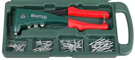 Заклепочник, KRAFTOOL &quot;NX-5&quot; 31173-H6, усиленный литой к d=2,4-4,8 мм - Al и сталь, d=2,4-4,0 - нерж сталь, в боксе, с набором заклепок 31173-H6 купить в Кургане