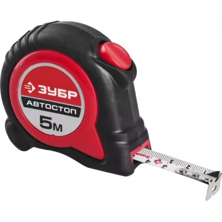 Рулетка ЗУБР &quot;МАСТЕР&quot;, двухкомпонентный корпус, автостоп, 5м/19мм 34052-05-19 купить в Кургане