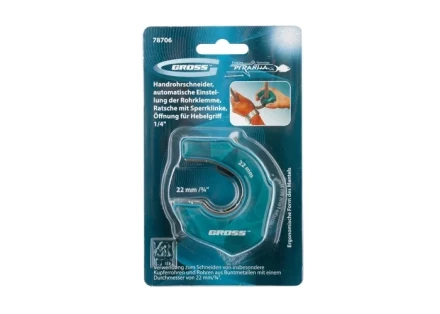 Труборез ладонный &quot;PIRANHA&quot; 22 мм (3/4&quot;) автоматическая регулировка зажима трубы отверстие 1/4&quot; GROSS 78706 купить в Кургане