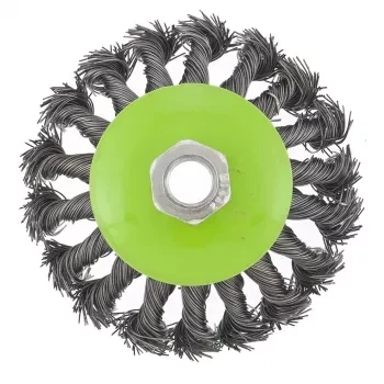 Щетка для УШМ 100 мм М14 &quot;тарелка&quot; крученая металлическая проволока СИБРТЕХ 746097 купить в Кургане