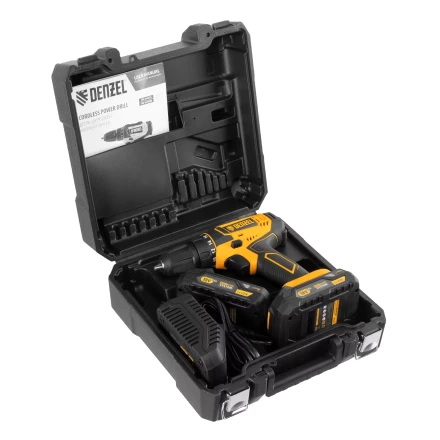 Дрель-шуруповерт аккумуляторная Denzel 26116, CDL-18-02BM, Li-Ion, 18 В, 2 аккумулятор купить в Кургане