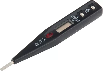 Тестер напряжения 12–220 В жидкокристаллический дисплей с неоновой лампочкой SPARTA 130855 купить в Кургане