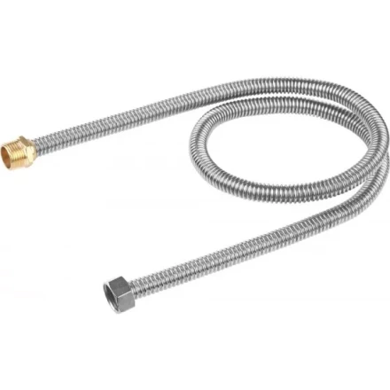 Подводка ЗУБР &quot;ЭКСПЕРТ&quot; сильфонная из нержавеющей стали, для воды, г/ш  (гайка-штуцер), 1/2&quot;, 1,0м 51011-G/S-100 купить в Кургане