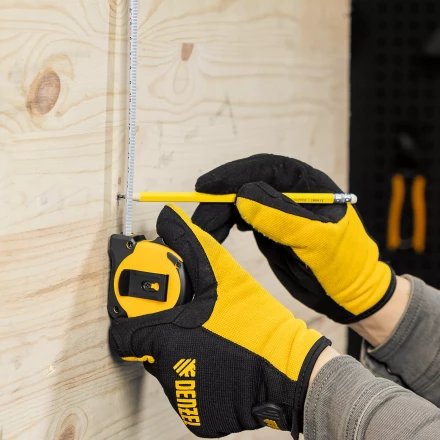 Рулетка Denzel 3м х 16мм, двухкомп. корпус, магнитный обрезиненный зацеп, 31530 купить в Кургане