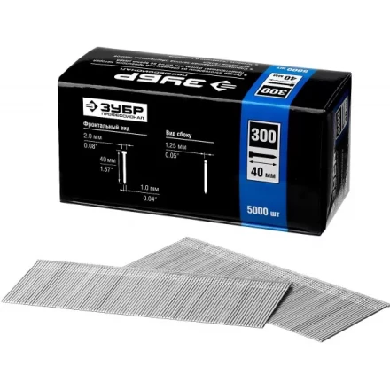 Гвозди тип 300, 40 мм, особотвердые, ЗУБР &quot;ПРОФЕССИОНАЛ&quot; 31830-40, 5000 шт 31830-40 купить в Кургане