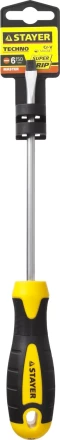 Отвертка STAYER &quot;MASTER&quot; &quot;ТECHNO&quot;, двухкомпонентная рукоятка, магнитный наконечник, Cr-V, SL6,0x150мм 2507-06-15_z02 купить в Кургане
