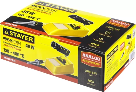 Паяльная станция аналоговая, STAYER &quot;MASTER&quot; 55371, диапазон 150-480°C, 48Вт 55371 купить в Кургане