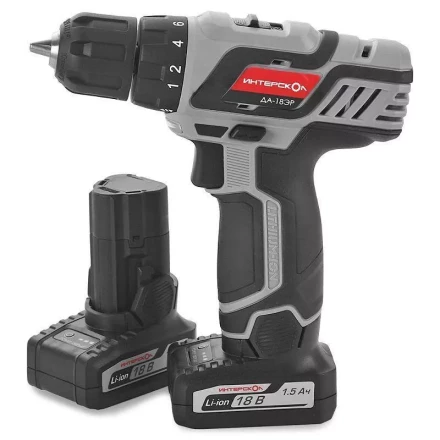 Дрель-шуруповерт ИНТЕРСКОЛ ДА-18ЭР аккумулятора х2 (1.5Ач) купить в Кургане