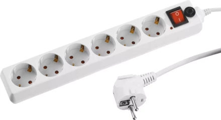 Сетевой фильтр STAYER "MASTER" электрический, 6 гнезд, заземление, макс. мощн. 2200 Вт, 3м 55067-3 купить в Кургане