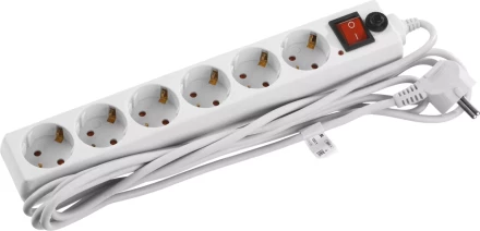 Сетевой фильтр STAYER "MASTER" электрический, 6 гнезд, заземление, макс. мощн. 2200 Вт, 3м 55067-3 купить в Кургане