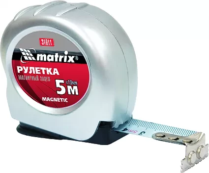Рулетка Magnetic 5 м х 19 мм магнитный зацеп  MATRIX 31011 купить в Кургане