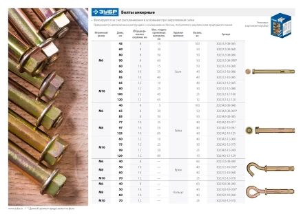 ЗУБР М12 х 70 мм, 25 шт, анкерный болт с крюком, Профессионал (302372-12-070) купить в Кургане