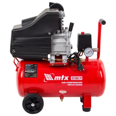 Компрессор воздушный MTX 58003, DC1500L/24, 1,5 кВт, 24 л, 210 л/мин купить в Кургане