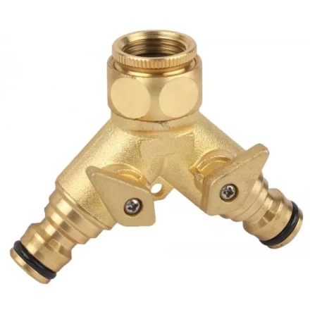 Распределитель двухканальный RACO &quot;Profi&quot; (резьба внешняя-наконечник) латунный, 1/2&quot; х 3/4&quot; 4246-55034B купить в Кургане