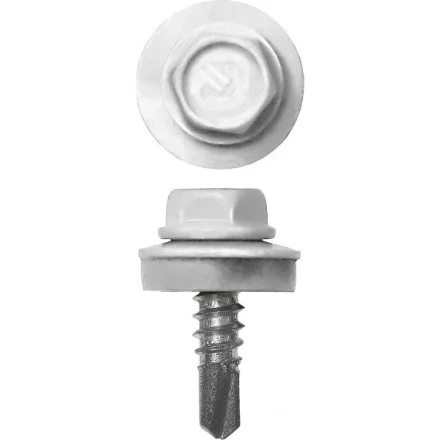 Саморезы СКМ кровельные, RAL 9003 белый, 25 x 5.5 мм, 1 800 шт, для металлических конструкций, ЗУБР 4-300310-55-025-9003 купить в Кургане